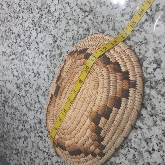 Vintage Native American Tohono O Odham Basket Star Oval Design - Picture 8 of 13